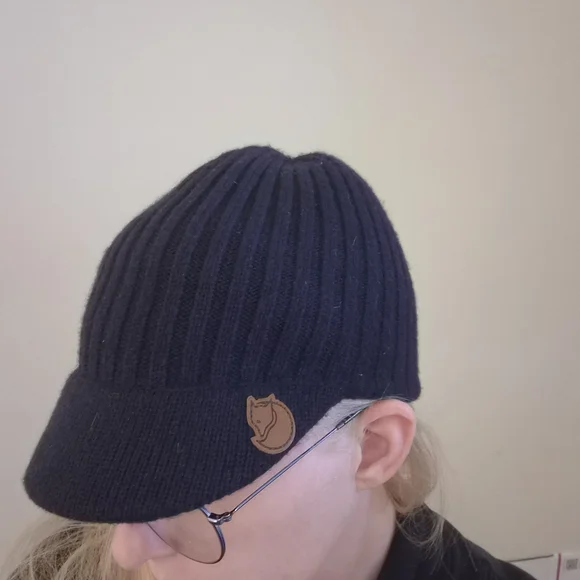 Fjallraven Blue Ribbed Knit Balaclava Hat - Picture 5 of 5